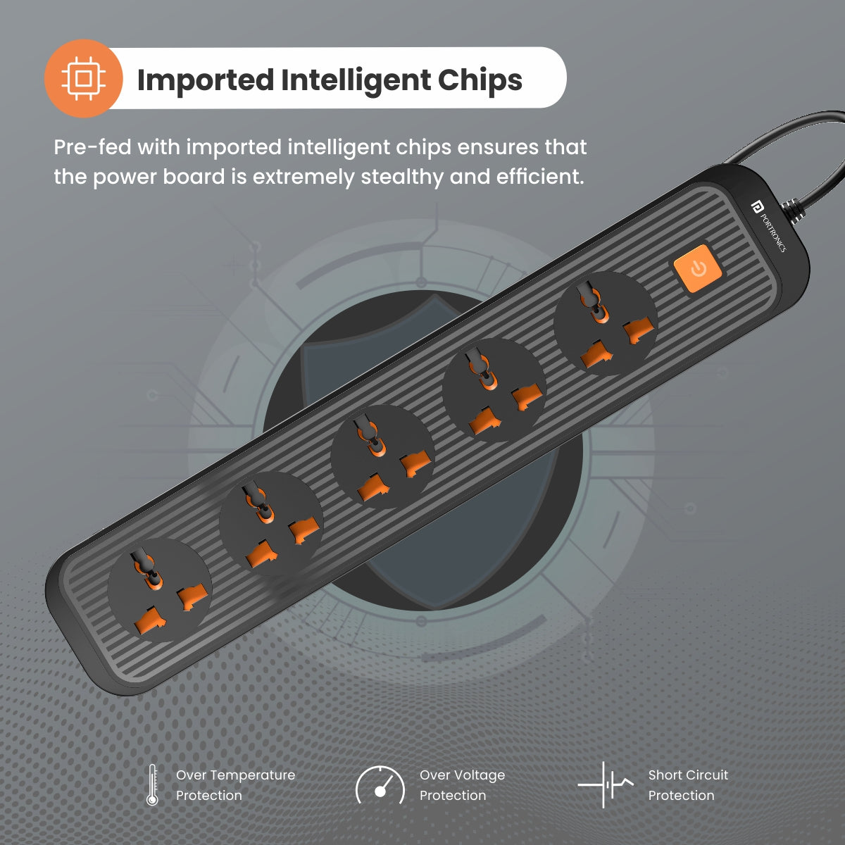 Orange power extension board with intelligent chips