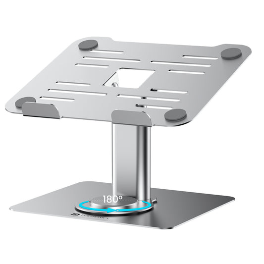 Portronics Twister Portable Laptop Stand – A foldable laptop stand with a 360° rotating base, adjustable height, and a ventilated design for better cooling and comfort.