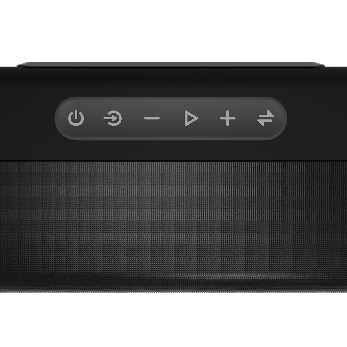 Portronics Sound Slick V Bluetooth/Wireless  Soundbar 80W with control buttons on it . Black