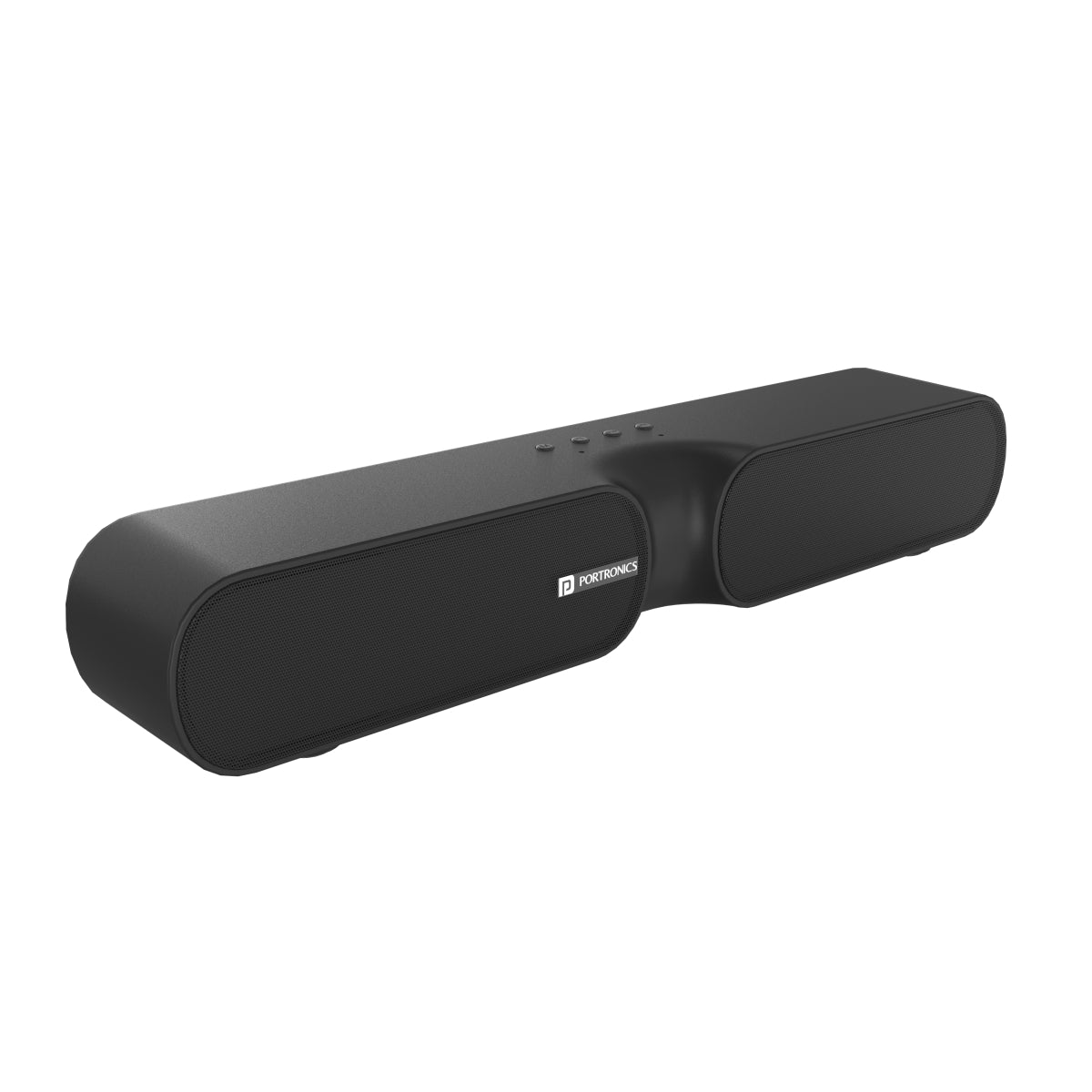 black Portronics Decibel 20 wireless Bluetooth Mini Soundbar