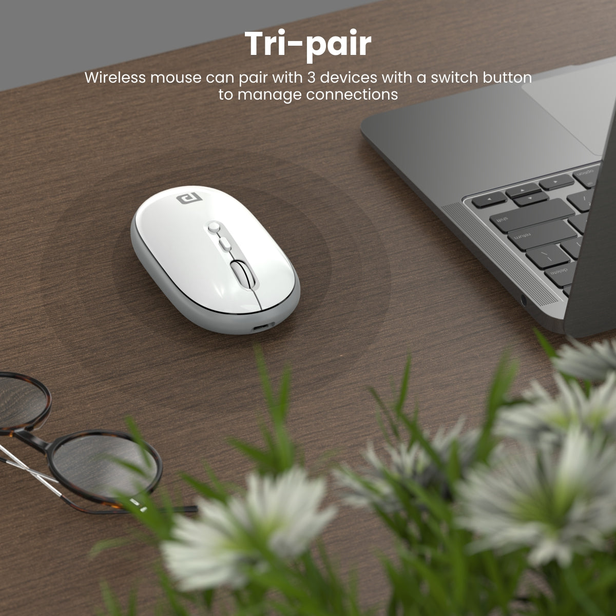 White Portronics Toad II Wireless Mouse for Laptop & PC with Type C port| | buy wireless mouse online at best price