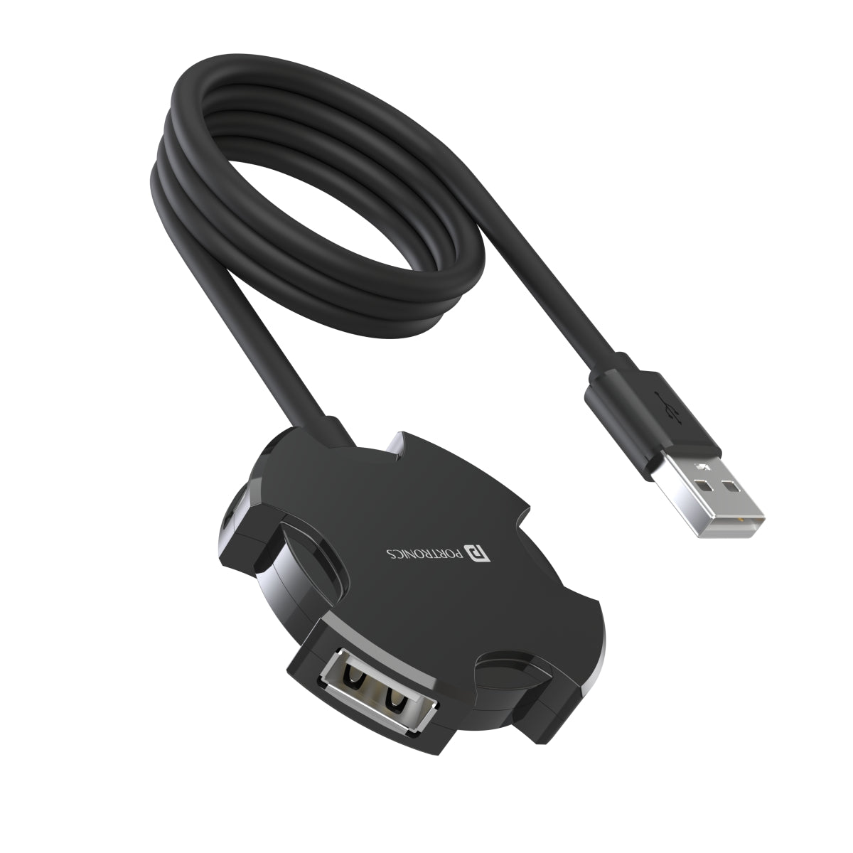 Portronics Mport 4C Portable USB Port Hub. Black