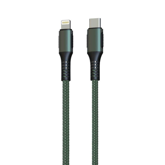 Portronics Konnect CL best 3A Type-C to 8 Pin USB Cable. Green