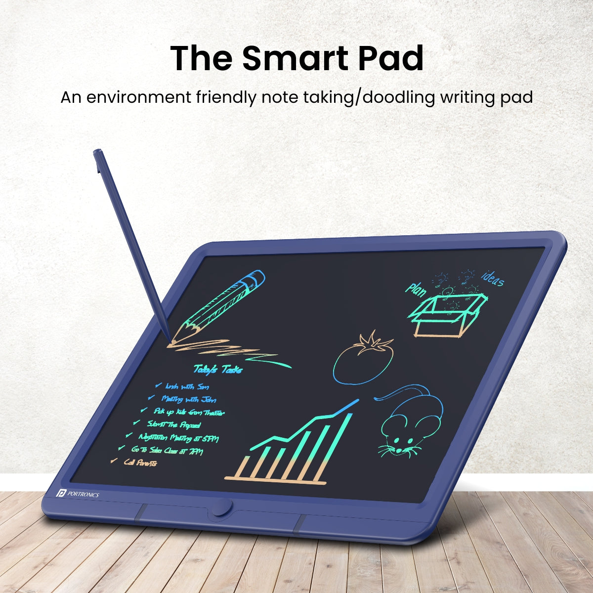 Violet Portronics Ruffpad 15M LCD Writing Tablet with15 inch LCD display for kids and adult both